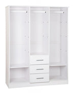 72" Gray Solid Wood Three Door Three Drawer Combo Dresser