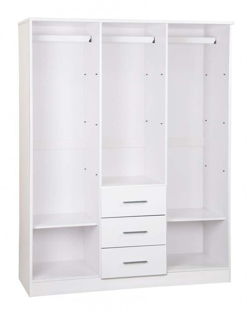 72" Gray Solid Wood Three Door Three Drawer Combo Dresser