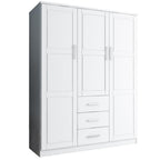 72" Gray Solid Wood Three Door Three Drawer Combo Dresser