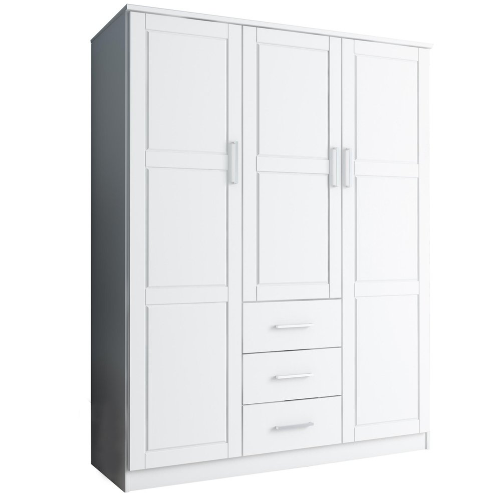 72" Gray Solid Wood Three Door Three Drawer Combo Dresser