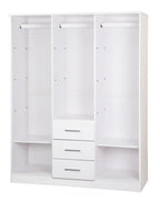 72" Gray Solid Wood Three Door Three Drawer Combo Dresser