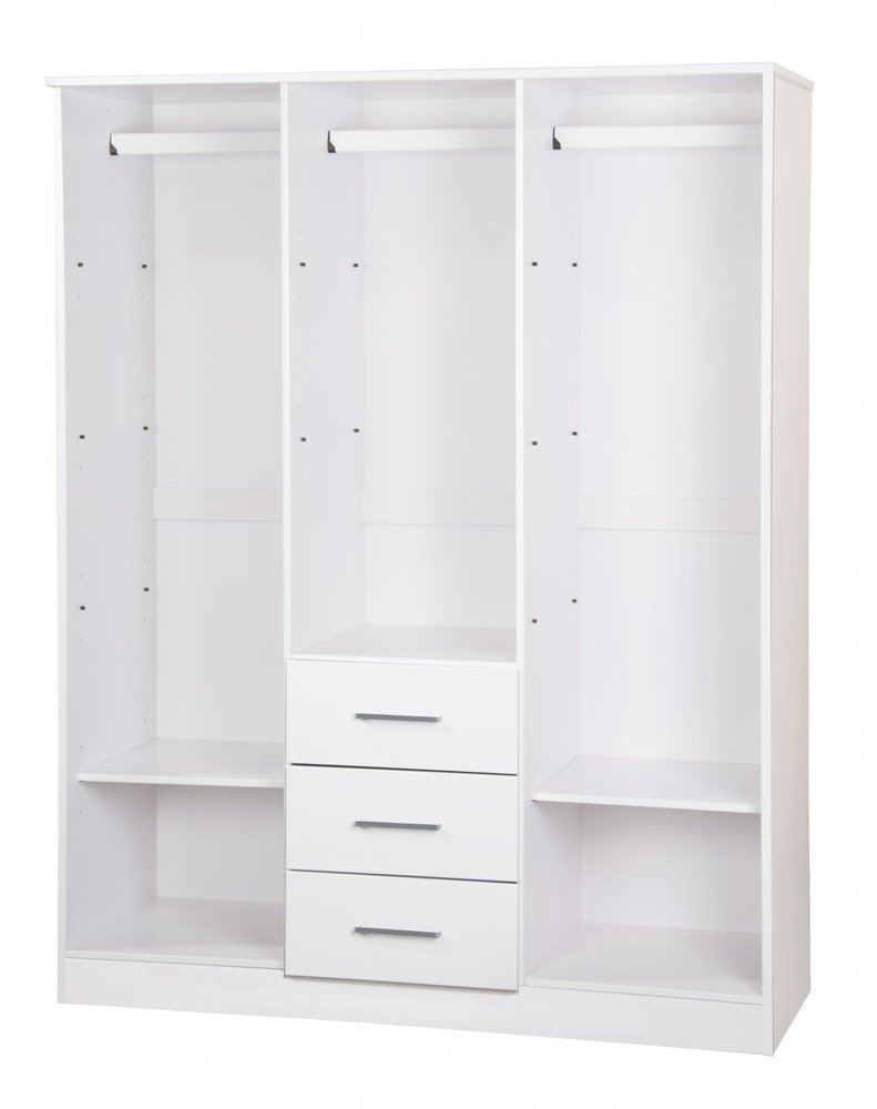 72" Gray Solid Wood Three Door Three Drawer Combo Dresser