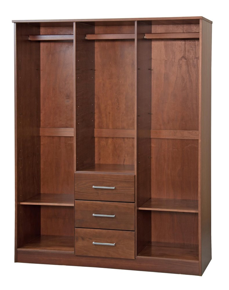72" Coffee Solid Wood Mirrored Three Door Three Drawer Combo Dresser