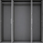 72" Gray Solid Wood Mirrored Four Door Combo Dresser