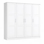 72" Gray Solid Wood Mirrored Four Door Combo Dresser