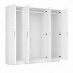 72" Gray Solid Wood Mirrored Four Door Combo Dresser