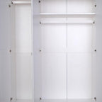 74" White Solid Wood Three Door Combo Dresser
