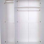 74" White Solid Wood Three Door Combo Dresser