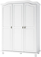 74" White Solid Wood Three Door Combo Dresser