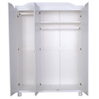 74" Coffee Solid Wood Mirrored Three Door Combo Dresser