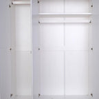 74" Coffee Solid Wood Mirrored Three Door Combo Dresser