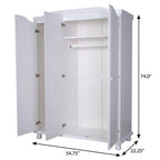 74" Coffee Solid Wood Mirrored Three Door Combo Dresser