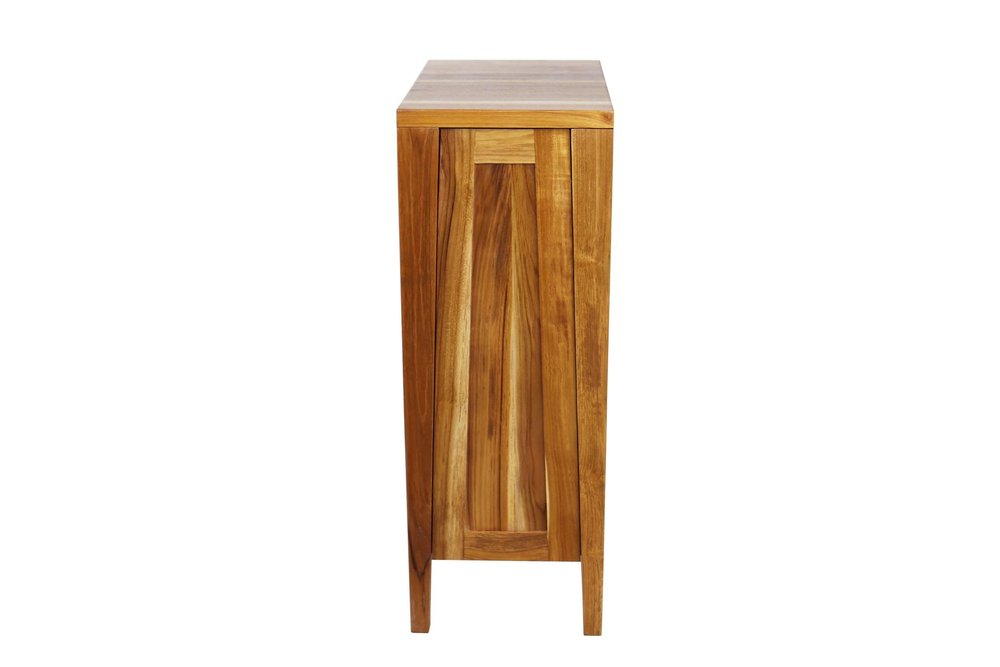 12" Light Brown Solid Wood Freestanding Single Door Bathroom Vanity