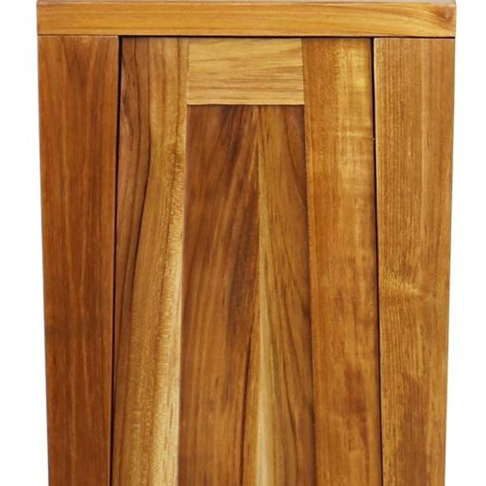 12" Light Brown Solid Wood Freestanding Single Door Bathroom Vanity
