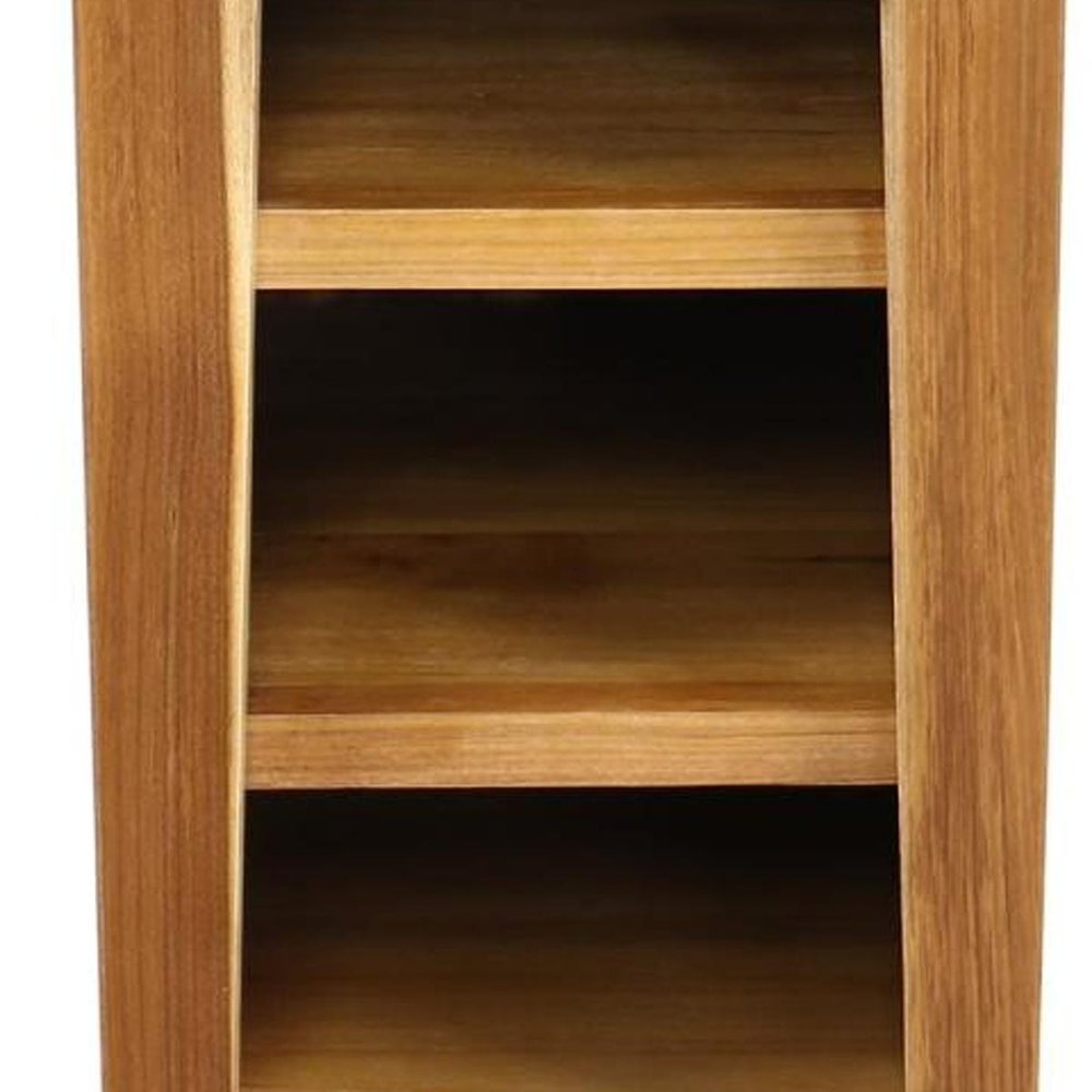 12" Light Brown Solid Wood Freestanding Bathroom Vanity