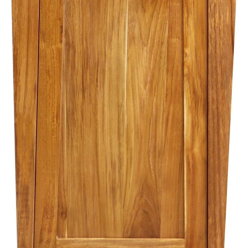 18" Light Brown Solid Wood Freestanding Single Door Bathroom Vanity