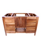 48" Light Brown Solid Wood Freestanding Double Door Bathroom Vanity And Six Drawers