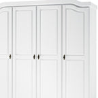 74" White Solid Wood Four Door Combo Dresser