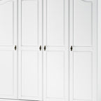 74" White Solid Wood Four Door Combo Dresser