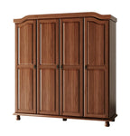 74" White Solid Wood Four Door Combo Dresser
