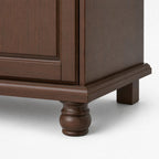 74" White Solid Wood Four Door Combo Dresser