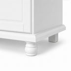 74" White Solid Wood Mirrored Four Door Combo Dresser