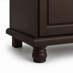 74" Dark Brown Solid Wood Four Door Combo Dresser
