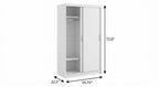 72" White Solid Wood Mirrored Two Door Combo Dresser