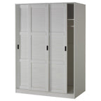 72" White Solid Wood Three Door Combo Dresser