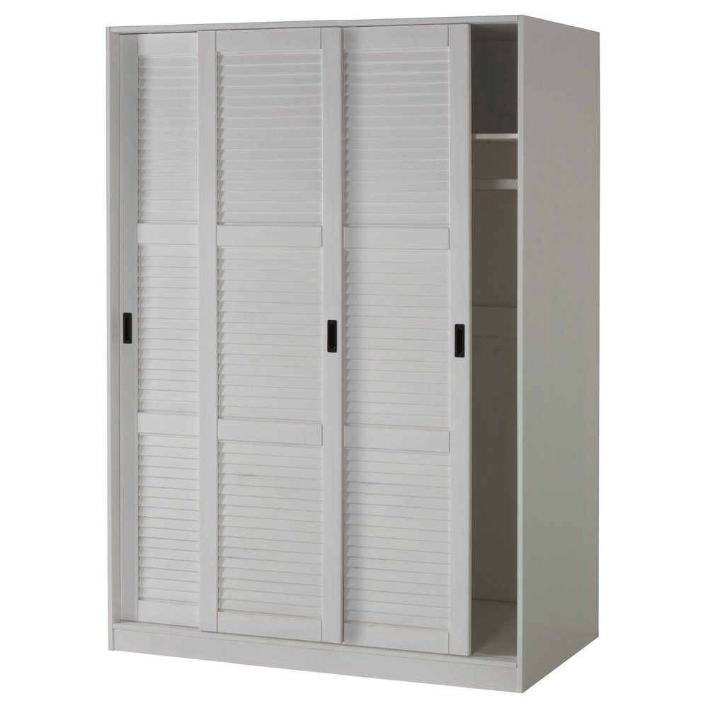 72" White Solid Wood Three Door Combo Dresser