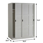 72" White Solid Wood Three Door Combo Dresser