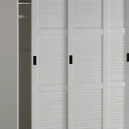72" White Solid Wood Three Door Combo Dresser