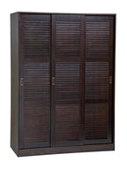 72" Dark Brown Solid Wood Three Door Combo Dresser