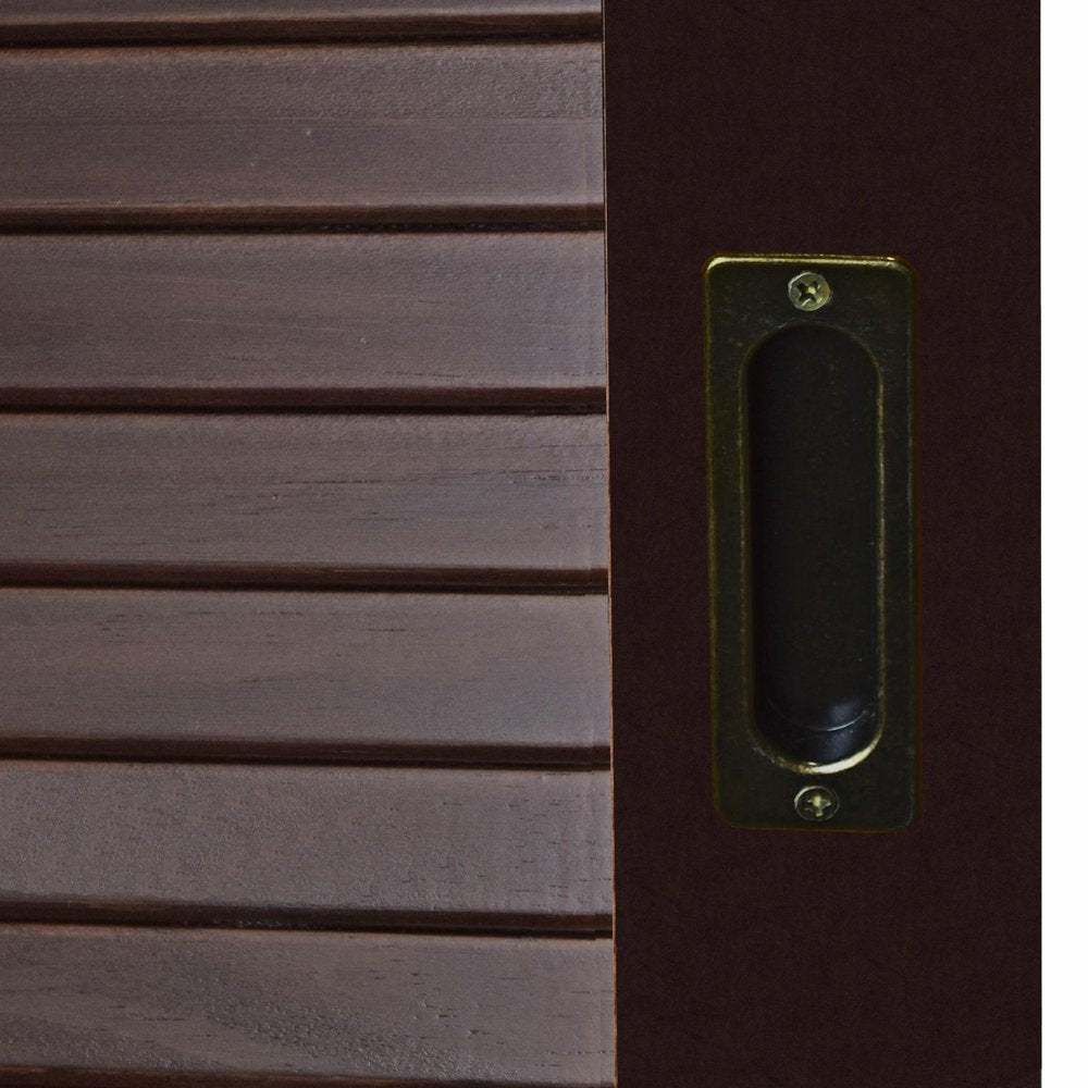 72" Dark Brown Solid Wood Three Door Combo Dresser