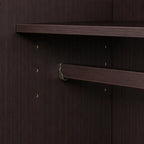 72" Dark Brown Solid Wood Three Door Combo Dresser