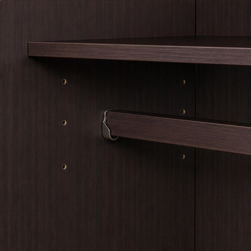 72" Dark Brown Solid Wood Three Door Combo Dresser