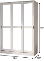 72" White Solid Wood Mirrored Two Door Combo Dresser