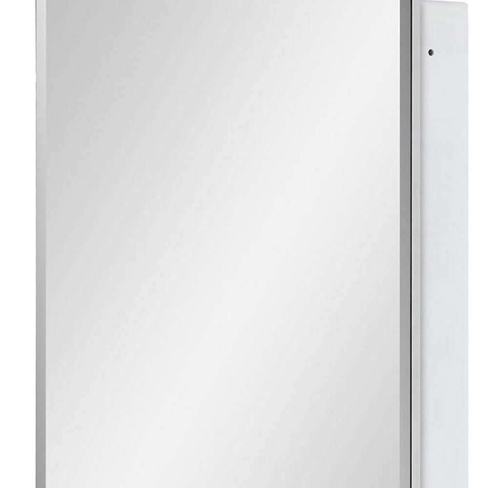 16" White Plastic Floating Single Door Bathroom Vanity And Medicine Cabinet With Mirror