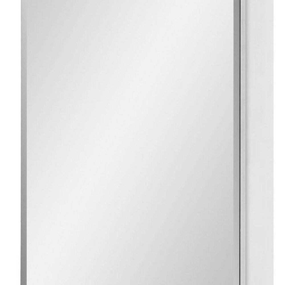16" White Plastic Floating Single Door Bathroom Vanity And Medicine Cabinet With Mirror