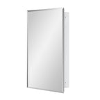 16" White Plastic Floating Single Door Bathroom Vanity And Medicine Cabinet With Mirror
