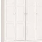 72" White Solid Wood Four Door Combo Dresser
