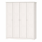 72" White Solid Wood Four Door Combo Dresser