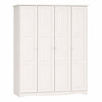 72" White Solid Wood Four Door Combo Dresser