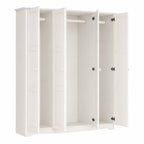 72" White Solid Wood Four Door Combo Dresser
