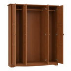 72" White Solid Wood Four Door Combo Dresser