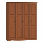 72" White Solid Wood Four Door Combo Dresser
