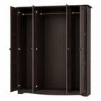 72" White Solid Wood Four Door Combo Dresser