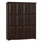 72" White Solid Wood Four Door Combo Dresser