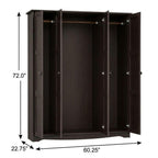 72" White Solid Wood Four Door Combo Dresser