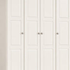 72" White Solid Wood Four Door Combo Dresser